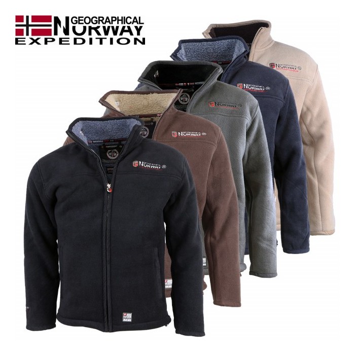 GEOGRAPHICAL NORWAY mikina pánská fleece UBOLT s kožíškem